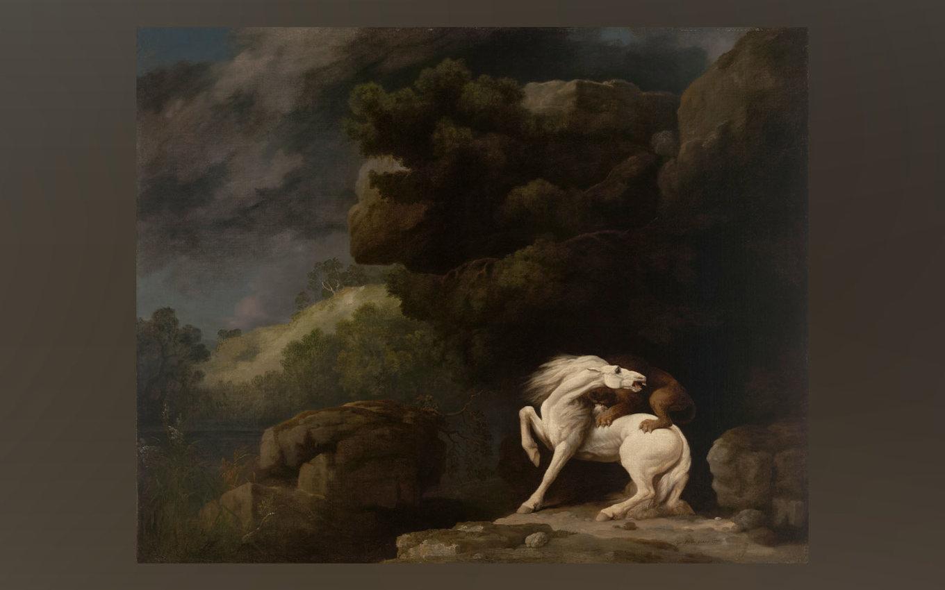 George Stubbs mest berömda målning, Lejon attackerar en häst (1770), Yale Center for British Art. Foto: Public Domain