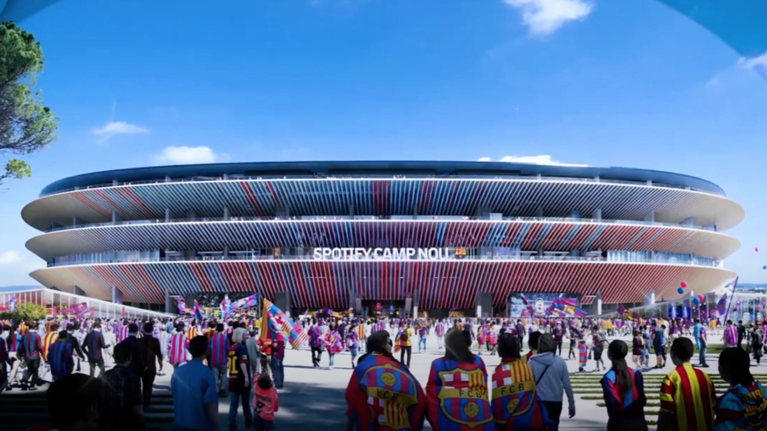Europas största fotbollsarena börjar ta form. Spotify Camp Nou kommer att ha en kapacitet på 105 000 åskådare. Foto: FC Barcelona