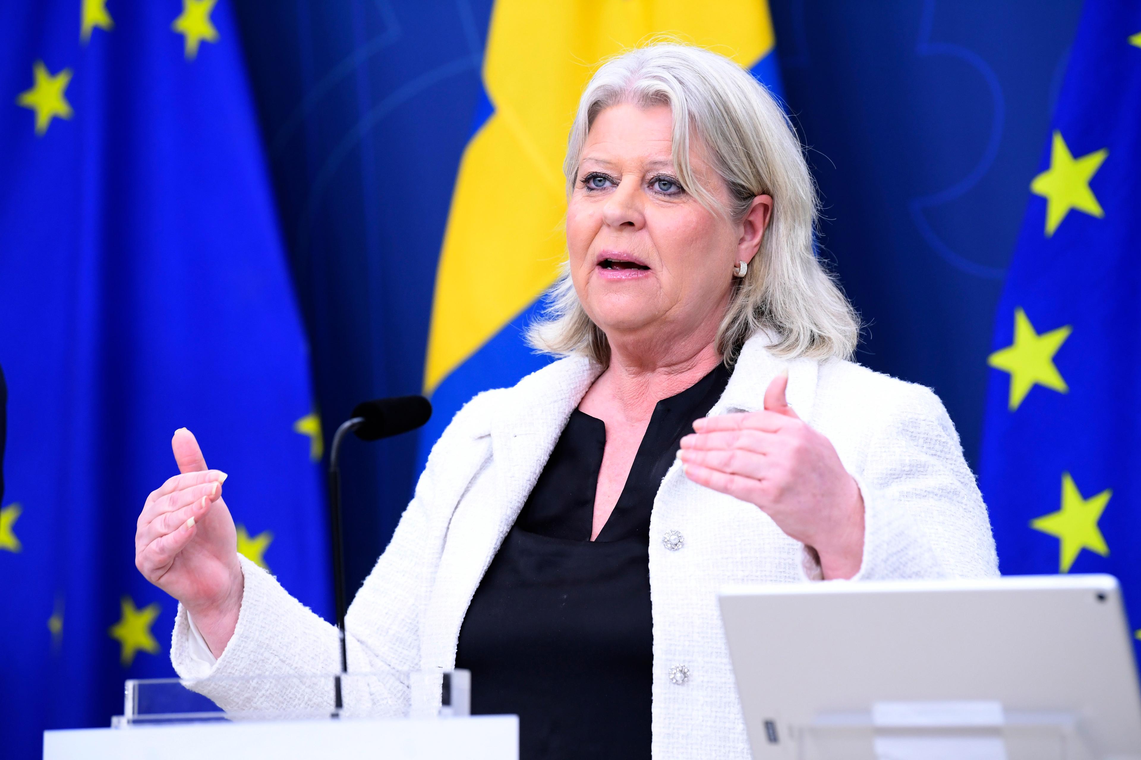 "Vi kommer att lägga det som i dag heter Sis bakom oss", säger socialtjänstminister Camilla Waltersson Grönvall (M) efter den senaste i raden av kritiska rapporter om Sveriges Sis-hem. Foto: Samuel Steén/TT