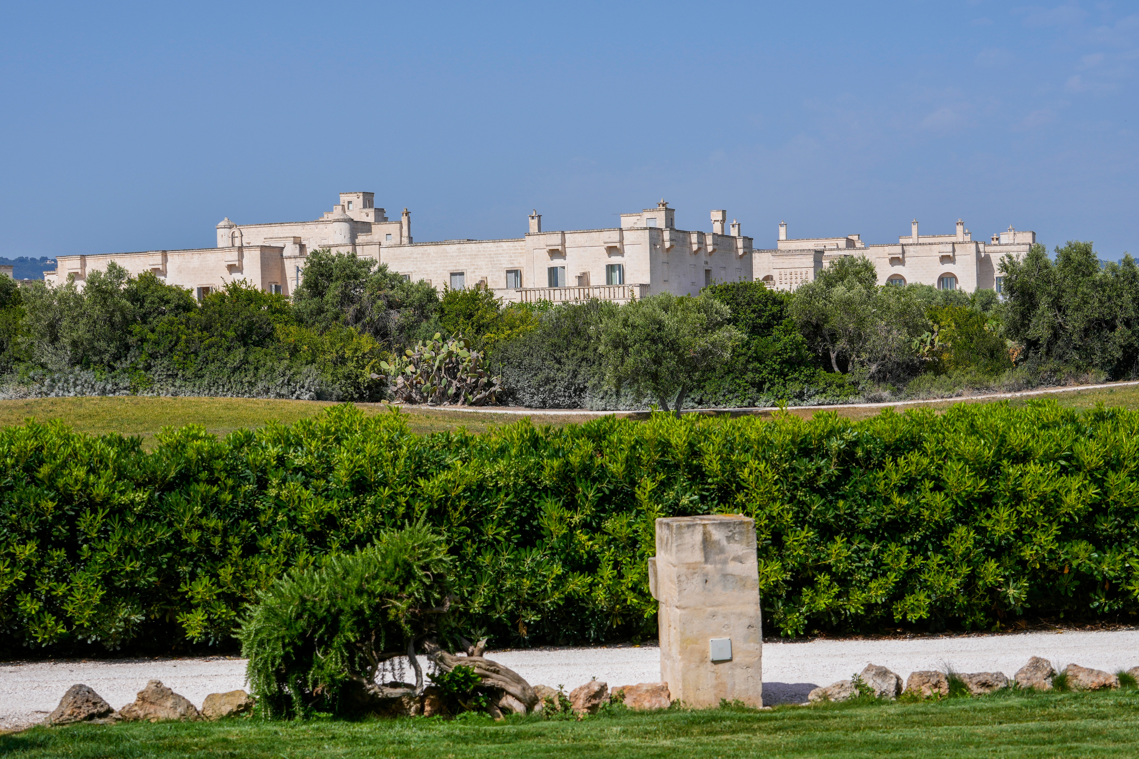 G7-toppmötet hålls på lyxanläggningen Borgo Egnazia i Apulien. Foto: Luca Bruno/AP/TT