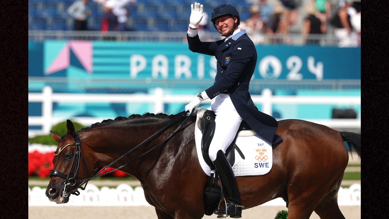 Patrik Kittel tog sig till final i Paris-OS där hans Touchdown och ett antal andra hästar visade symtom på syrebrist. Foto: Pierre-Philippe Marcou/AFP via Getty Images