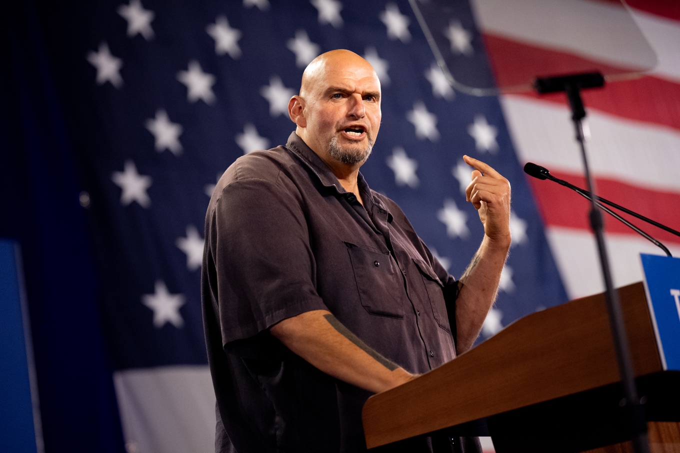 Demokratiske senatorn John Fetterman är en av de demokrater som tycker att Trump ska benådas. Foto: Andrew Harnik/Getty Images