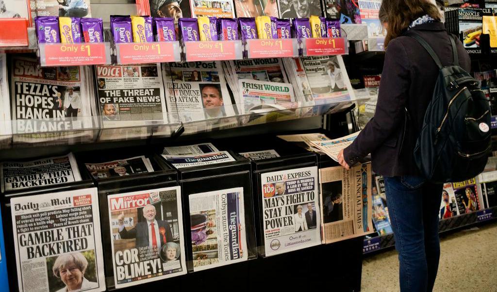 


Ett tidningsställ på Victoria Station i London dagen efter valet. Foto: TT                                                                                                                                    