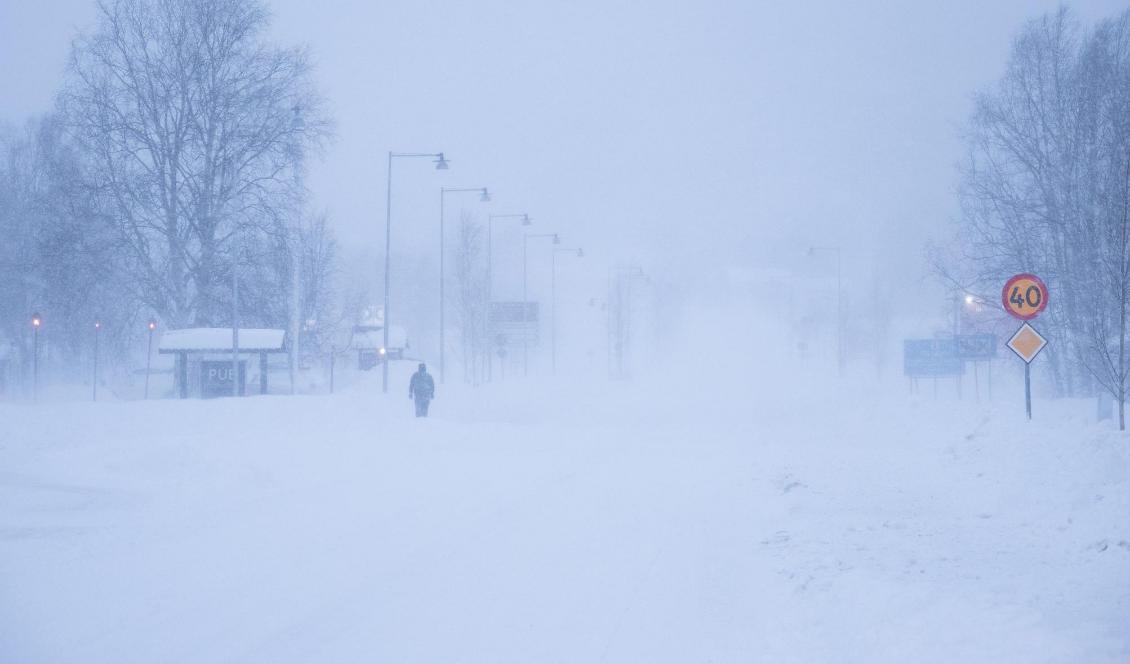 Stormen som dragit in över norra Sverige har lämnat tusentals hushåll utan el. Arkivbild från Hemavan. Foto: Jonas Berglund/TT