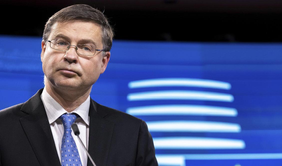 
EU:s handelskommissionär Valdis Dombrovskis. Arkivbild. Foto: Olivier Matthys/AP/TT                                            