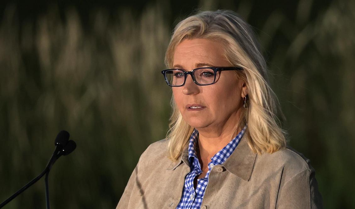 
Liz Cheney talar i samband med att hon erkände sig besegrad i primärvalet den 16 augusti 2022 i Jackson i Wyoming. Foto: Alex Wong/Getty Images                                            