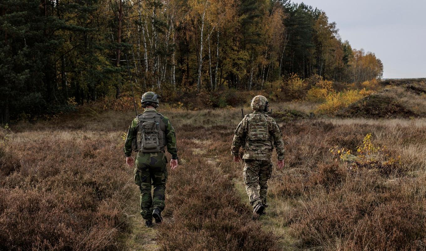 På bilden syns svenska jägarsoldater den 24 oktober 2022. Foto: Jonas Helmersson/Försvarsmakten