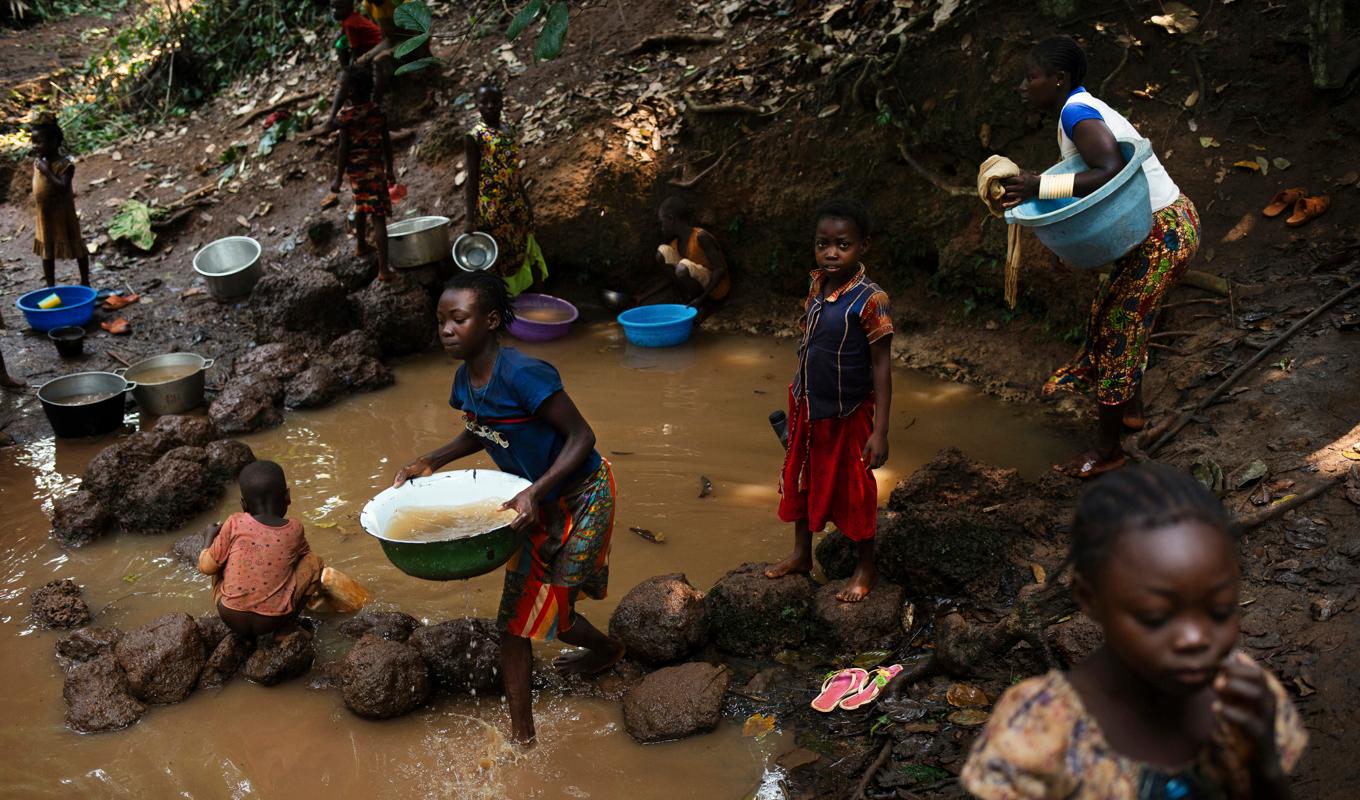 Internflyktingar i Centralafrikanska republiken. Bild från 2021. Foto: Adrienne Surprenant/AP/TT