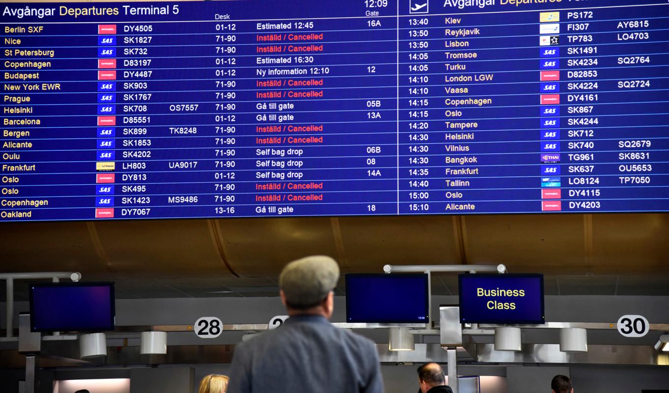 Flera resor till och från Arlanda påverkas av en flygstrejk i Italien. Arkivbild. Foto: Tove Eriksson/TT