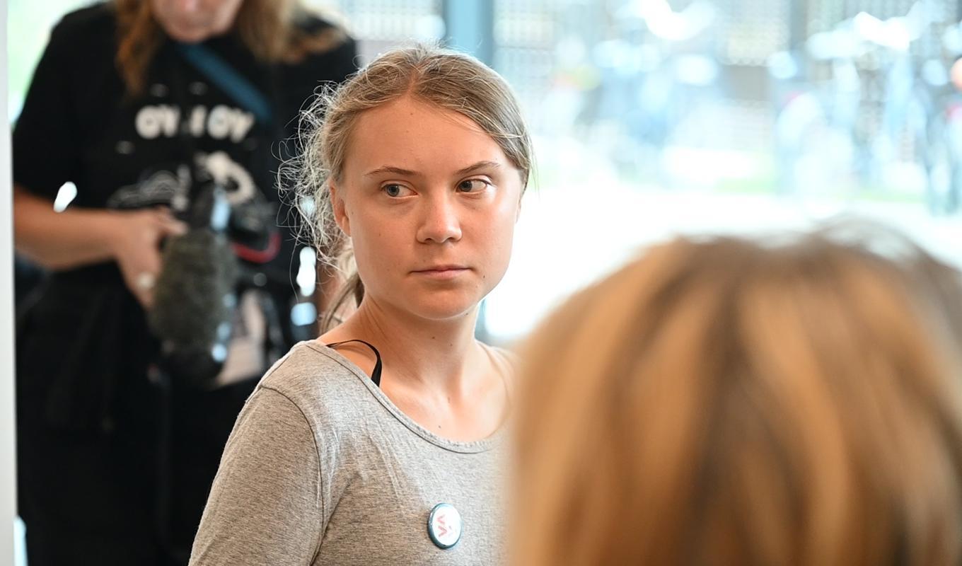 Greta Thunberg vid Malmö tingsrätt. Foto: Roger Sahlström/Swedish Press Agency