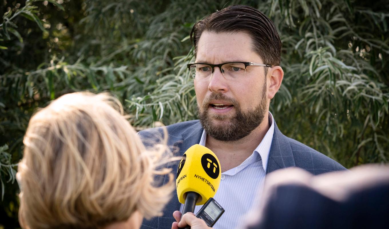 Sverigedemokraternas partiledare Jimmie Åkesson kommer aldrig att sätta sin fot på en Nobelfest, skriver han på Facebook. Arkivbild. Foto: Johan Nilsson/TT