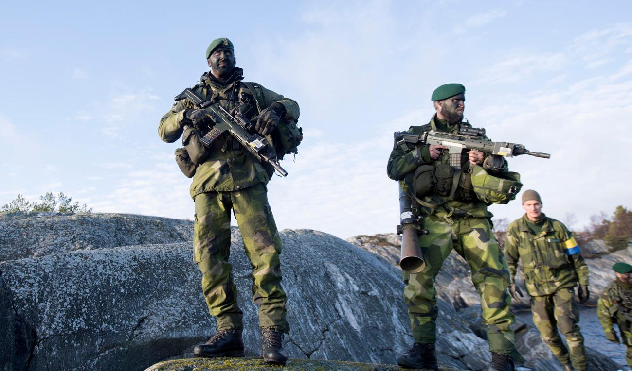 Soldater ur ett amfibieskyttekompaniet i samband med en tidigare övning. Arkivbild. Foto: Fredrik Sandberg/TT