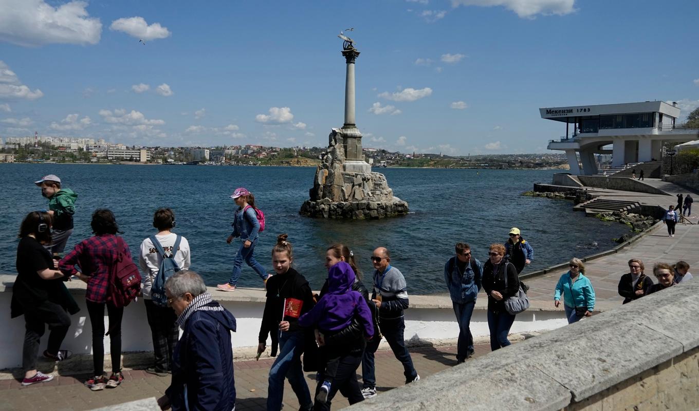 Staden Sevastopol på den av Ryssland ockuperade Krimhalvön. Arkivbild. Foto: AP/TT