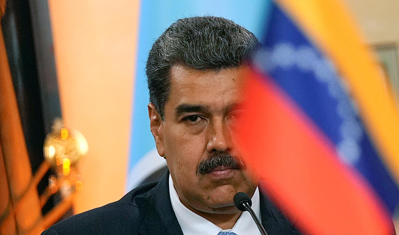 Venezuelas ledare Nicolás Maduro vill ha folkligt stöd för sina uttalade anspråk på en stor del av grannlandet Guyana. Arkivbild. Foto: Matias Delacroix/AP/TT