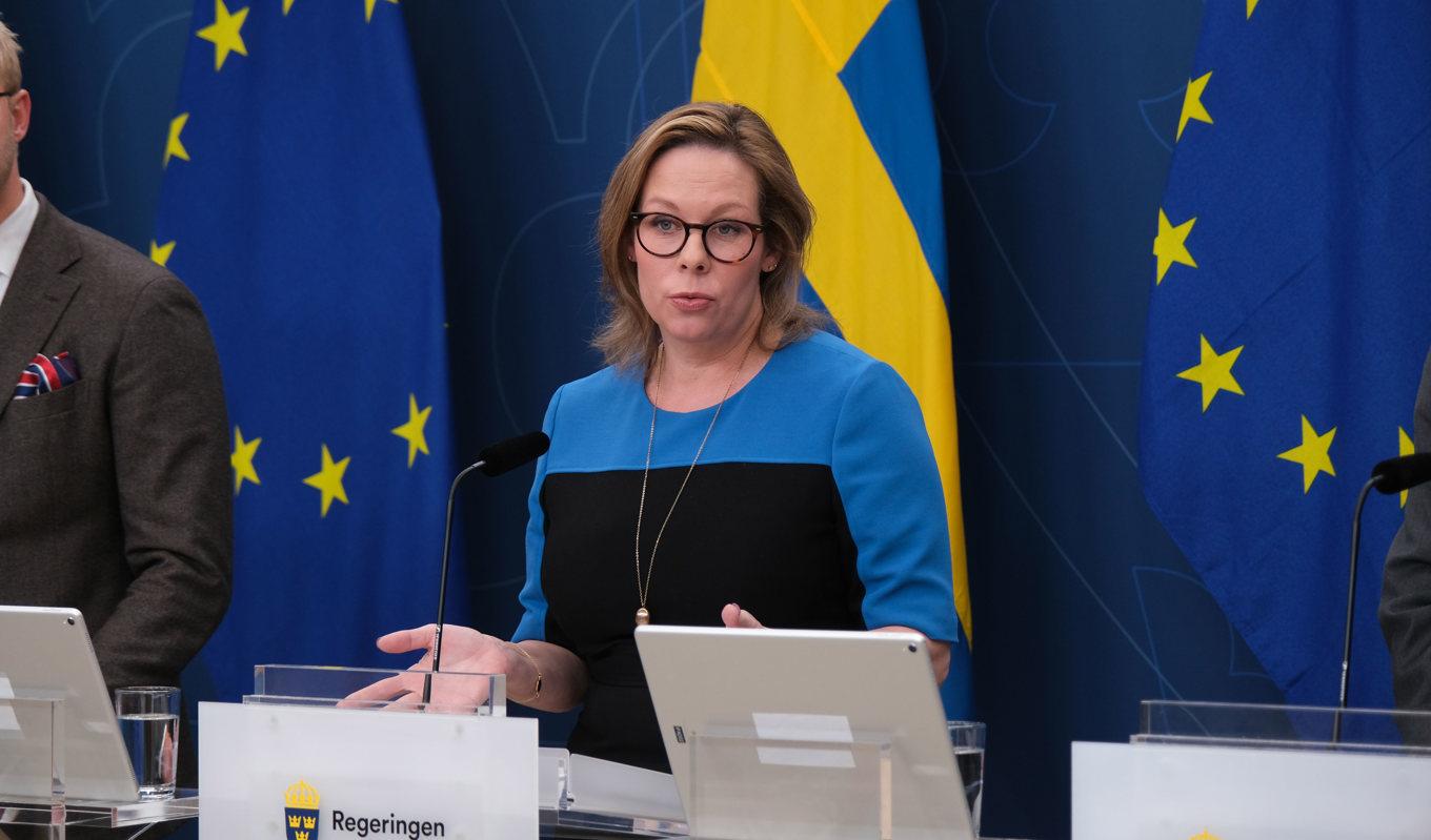 Migrationsminister Maria Malmer Stenergard (M). De fyra Tidöpartierna vill att man ska utöka grunder för återkallelse av ett svenskt uppehållstillstånd. Foto: Linnea Engberg/Regeringskansliet