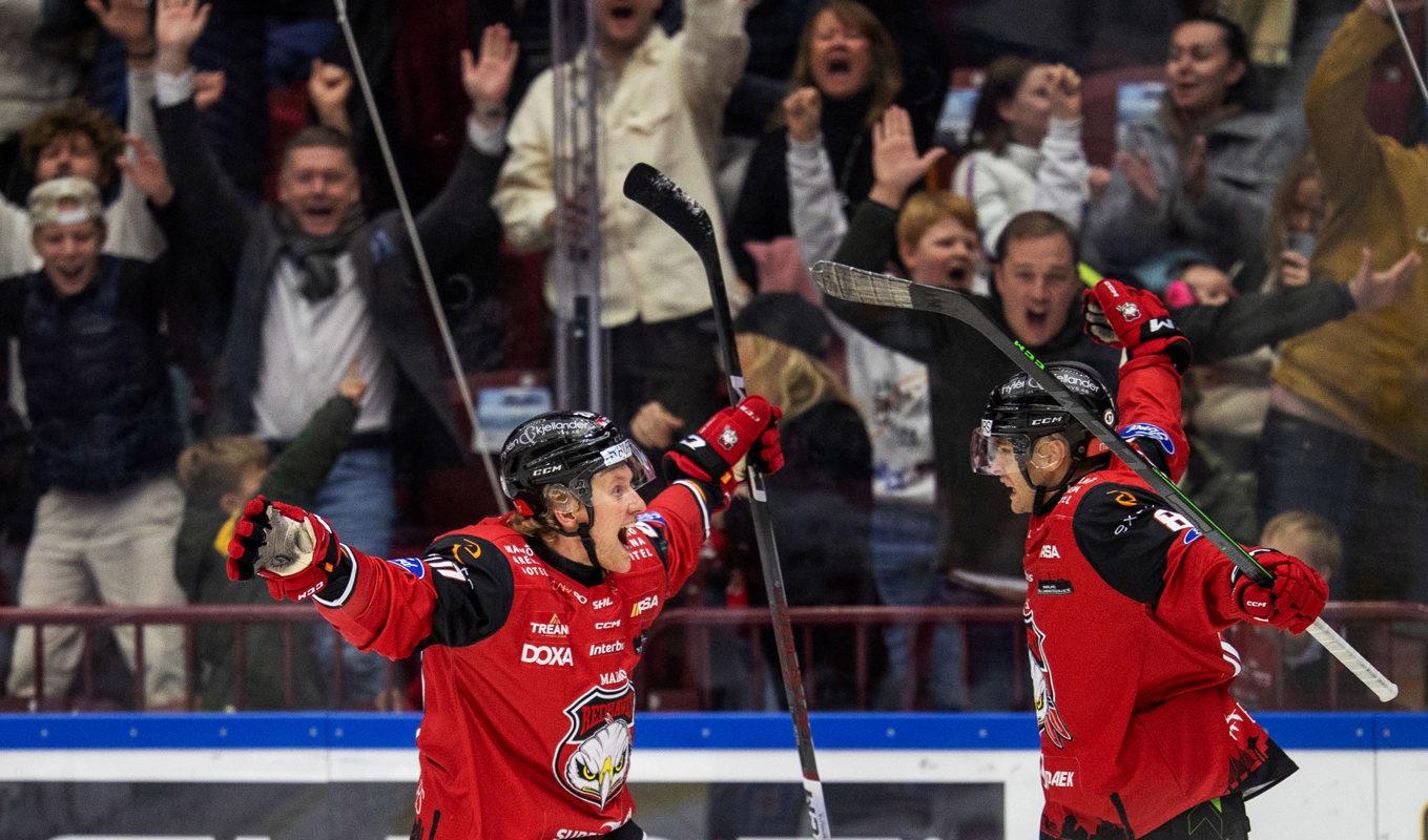 Malmös tre mål på 49 sekunder grundlade segern hemma mot Örebro. Foto: Andreas Hillergren/TT