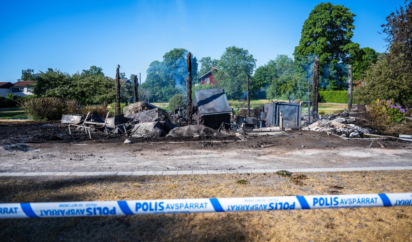 Orranäs glasbruk i Orrefors efter branden. Arkivbild, Foto: Suvad Mrkonjic/TT