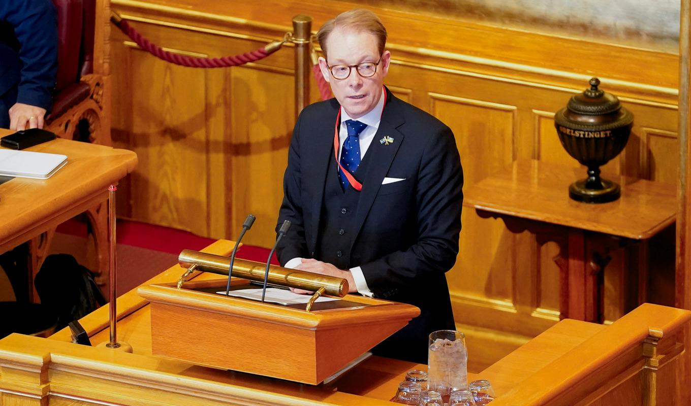 Vänsterpartiet KU-anmäler utrikesminister Tobias Billström (M). Foto: Terje Bendiksby/NTB/TT