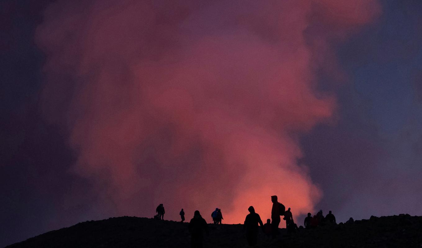 Reykjanes har drabbats av tre vulkanutbrott på lika många år: i mars 2021, augusti 2022 och juli i år. Arkivbild. Foto: Saul Loeb/AP/TT