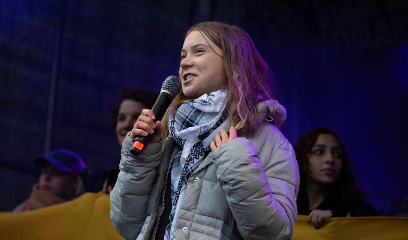 Klimataktivisten Greta Thunberg i Amsterdam. Foto: Peter Dejong/AP/TT