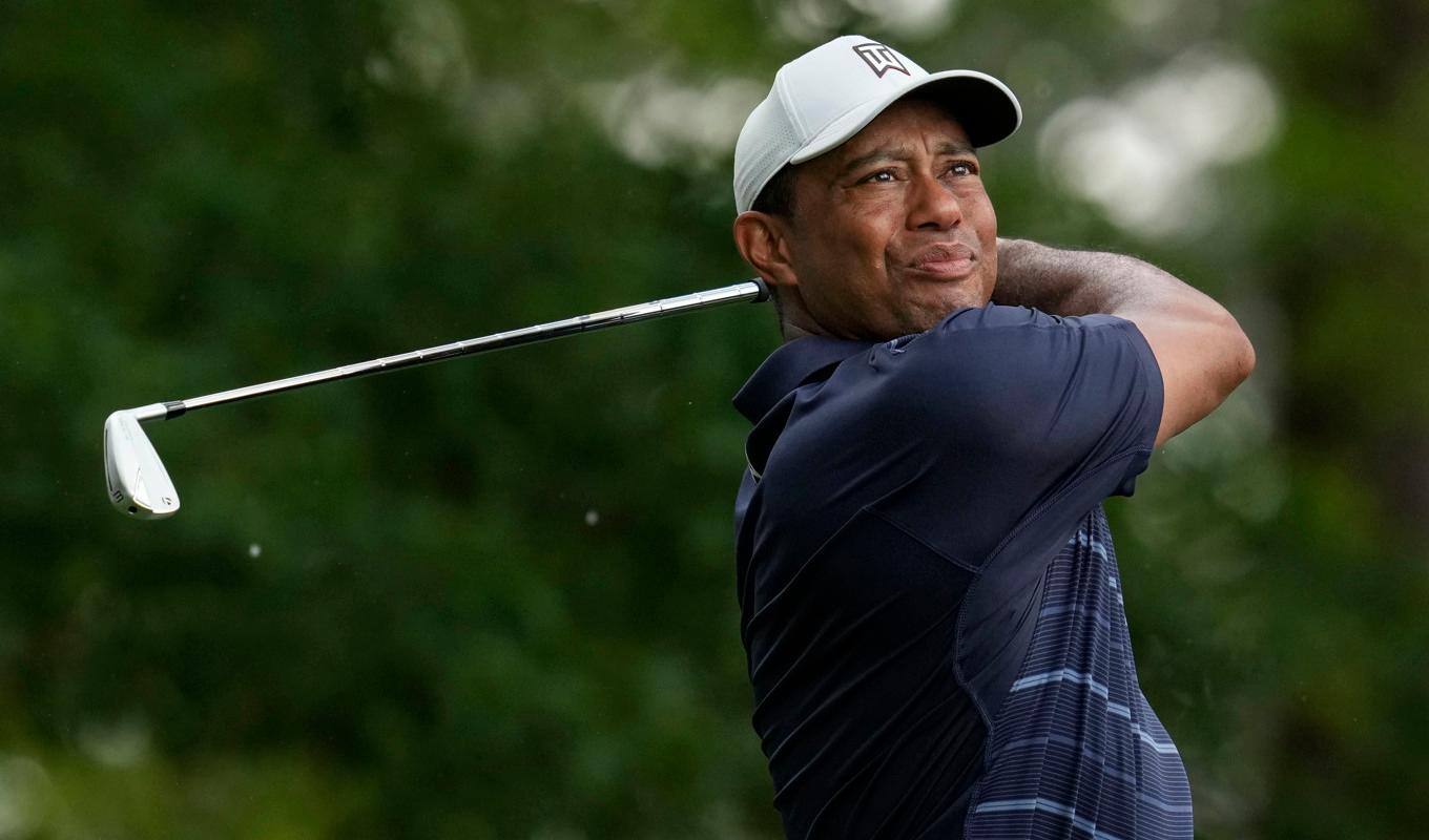 Tiger Woods under US Masters i april. Det var senaste gången han tävlade. Arkivbild. Foto: Mark Baker/AP/TT