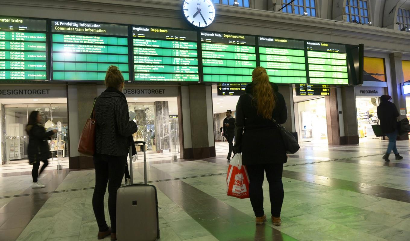 Det är stopp för all tågtrafik mellan Sundsvall och Stockholm. Foto: Fredrik Sandberg/TT