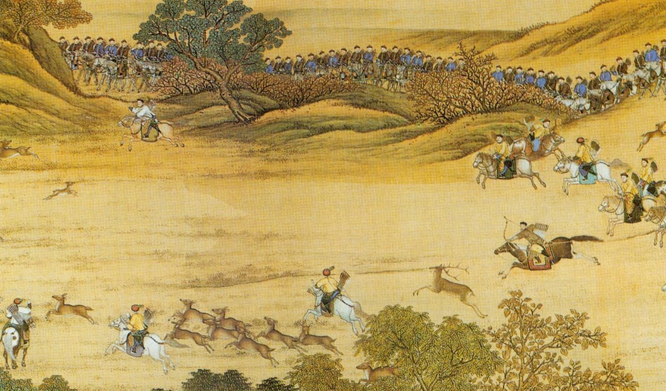 Hunting of Emperor Qianlong, målning på siden av Giuseppe Castiglione (1688–1766).Foto: Public Domain