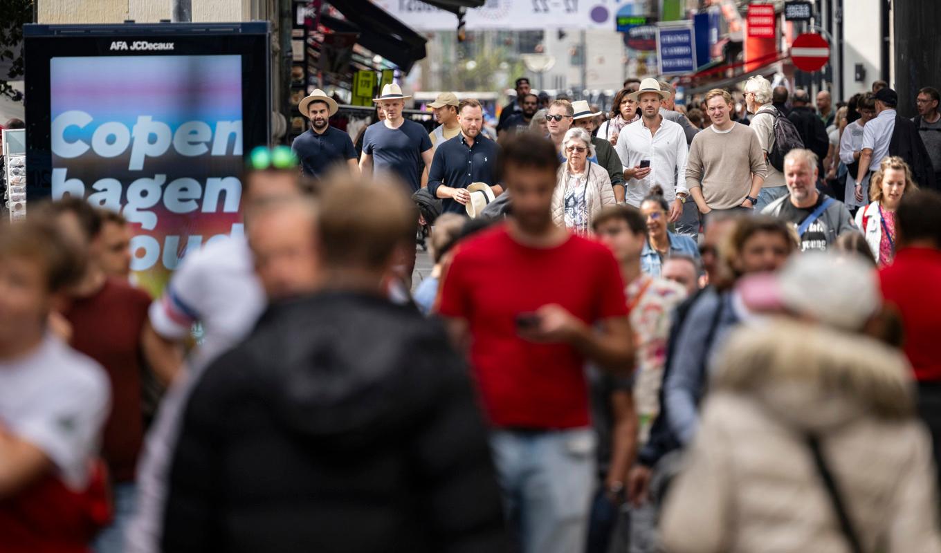 Folkliv och turister på Strøget i centrala Köpenhamn. Arkivbild. Foto: Johan Nilsson/TT