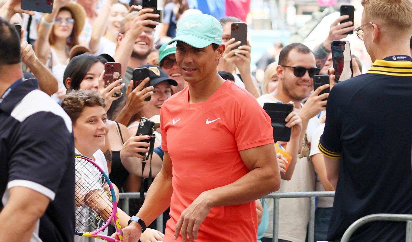 Rafal Nadal på plats i Brisbane. Foto: Tertius Pickard/AP/TT