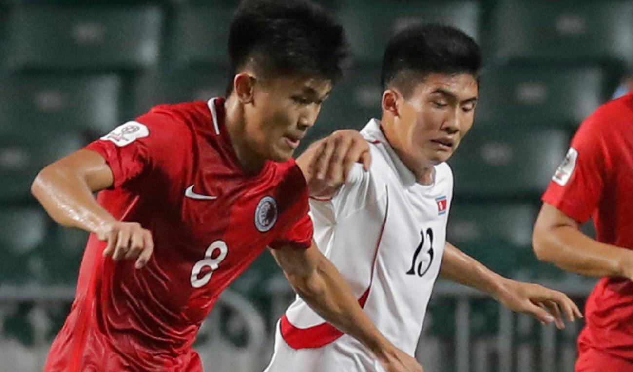 Han Kwang-Song under en match mot Hongkong 2019. Arkivbild. Foto: Kin Cheung/AP/TT