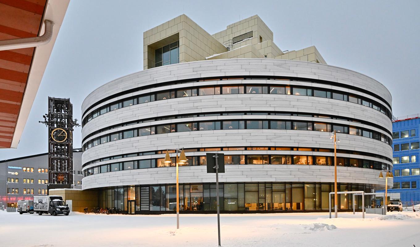 Det nya stadshuset i den nya stadskärnan i Kiruna som nu satsar på att bli kulturhuvudstad. Arkivbild. Foto: Jonas Ekströmer/TT