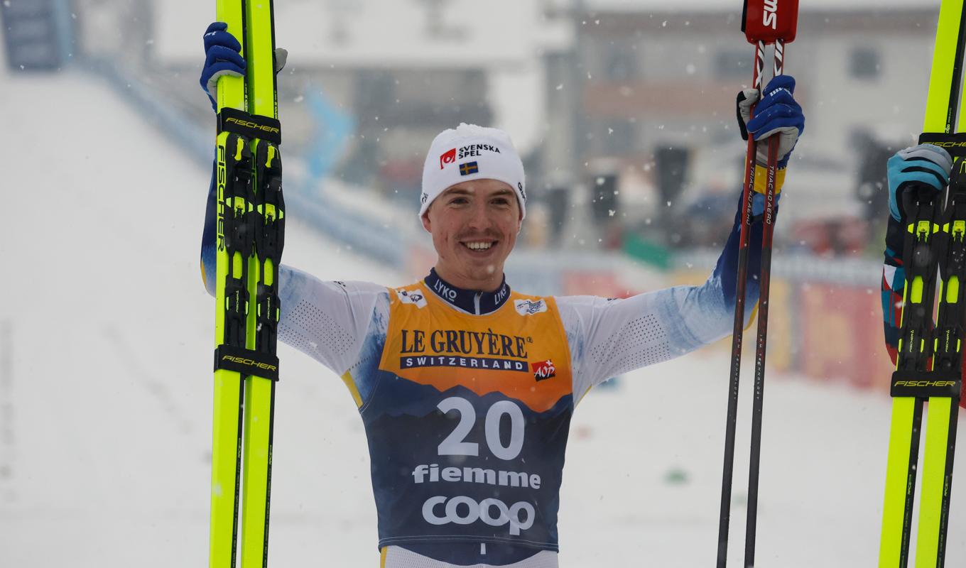 William Poromaa blev tvåa, hans bästa placering i världscupen. Foto: Alessandro Trovati/AP/TT