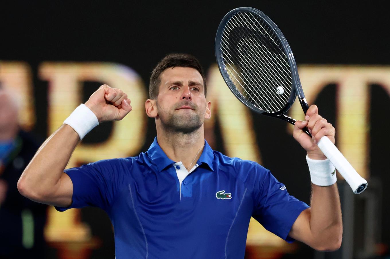 Novak Djokovic vann i sin 100:e match i Australian Open. Bara Roger Federer (117) och Serena Williams (105) har spelat fler. Foto: Asanka Brendon Ratnayake/AP/TT