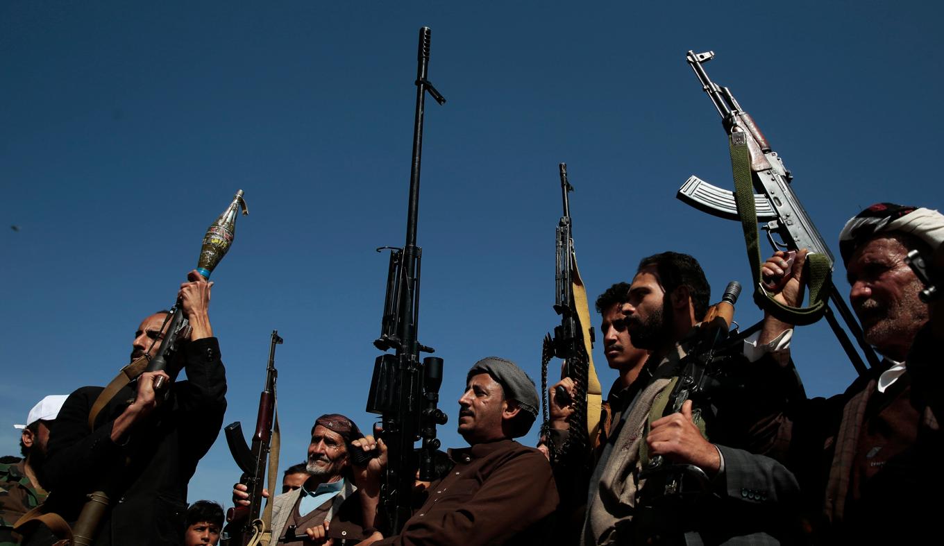 Stridande för Huthirörelsen i Jemen. Arkivbild. Foto: Osamah Abdulrahman/AP/TT