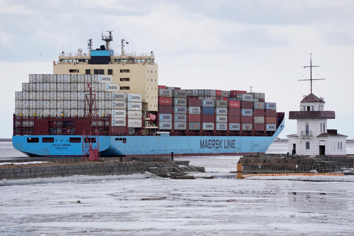 Maersk befarar att det blir förlust i år, trots ökad containertrafik. Arkivbild Foto: AP/TT