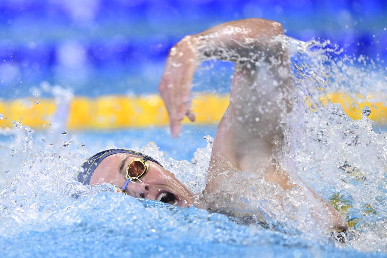 Michelle Coleman tog sig vidare till semifinal på 100 meter fritt. Foto: Jonas Ekströmer/TT