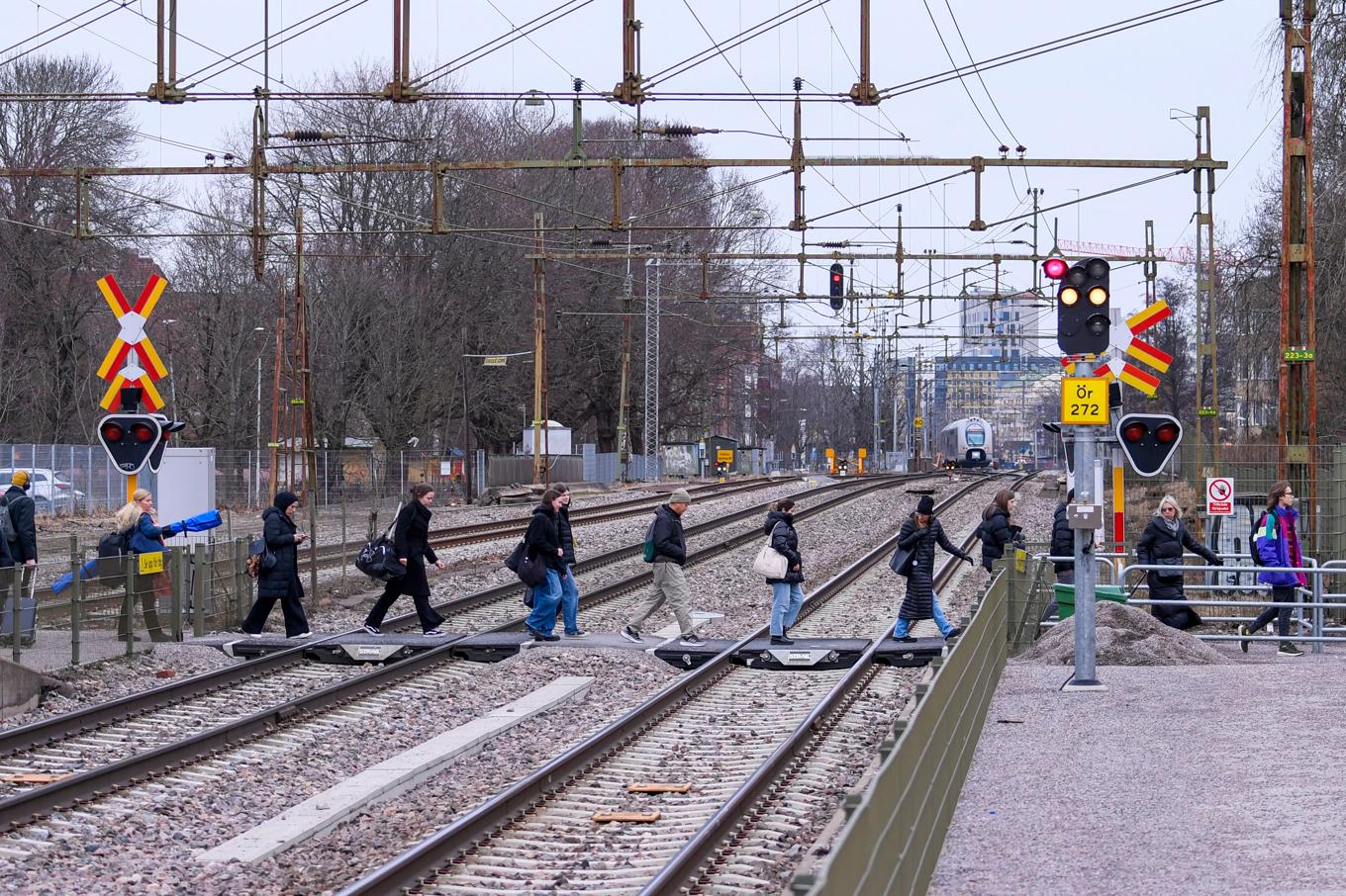 Södra station i Örebro där tre människor blev påkörda av ett godståg och miste livet. Arkivbild. Foto: Henrik Gustafsson Nicander/TT/TT