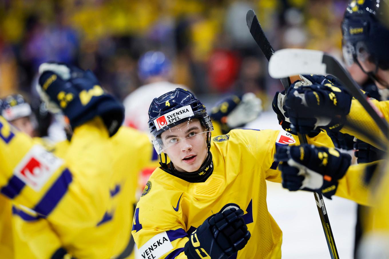 Axel Sandin-Pellikka var en av Sveriges bästa spelare under JVM i vintras. Arkivbild. Foto: Adam Ihse/TT