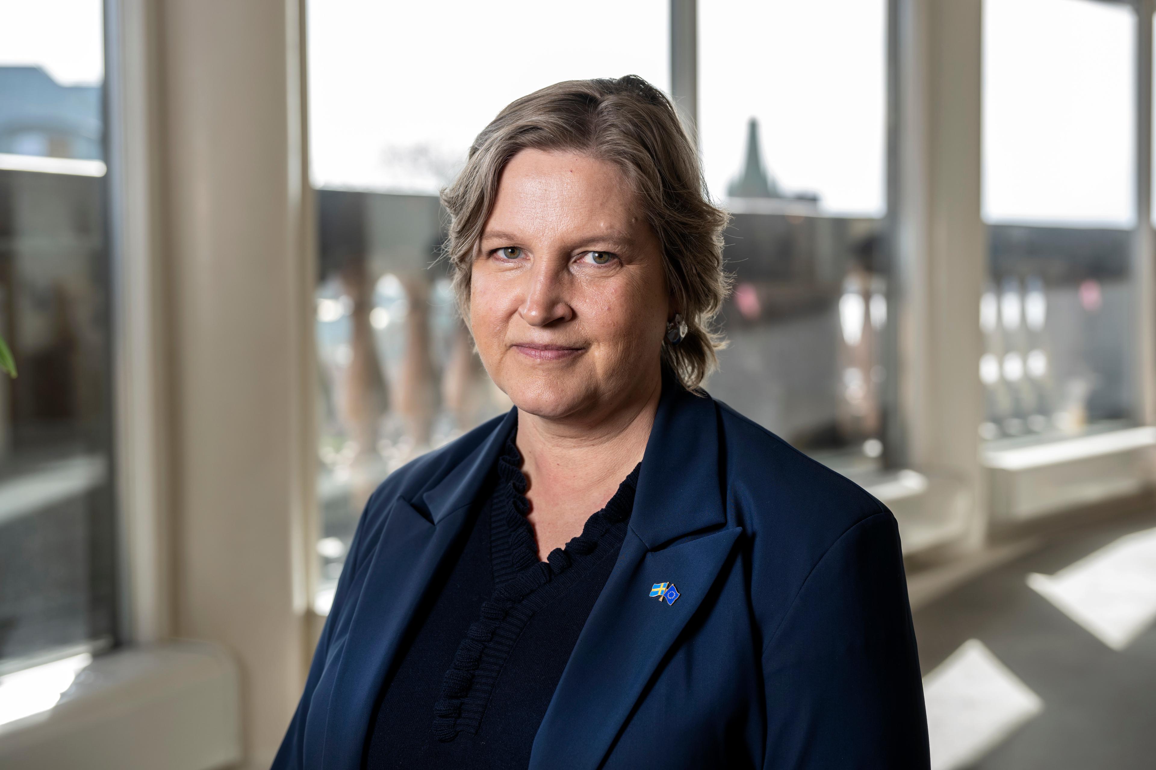 Liberalernas toppnamn i EU-valet Karin Karlsbro. Foto: Anders Wiklund/TT