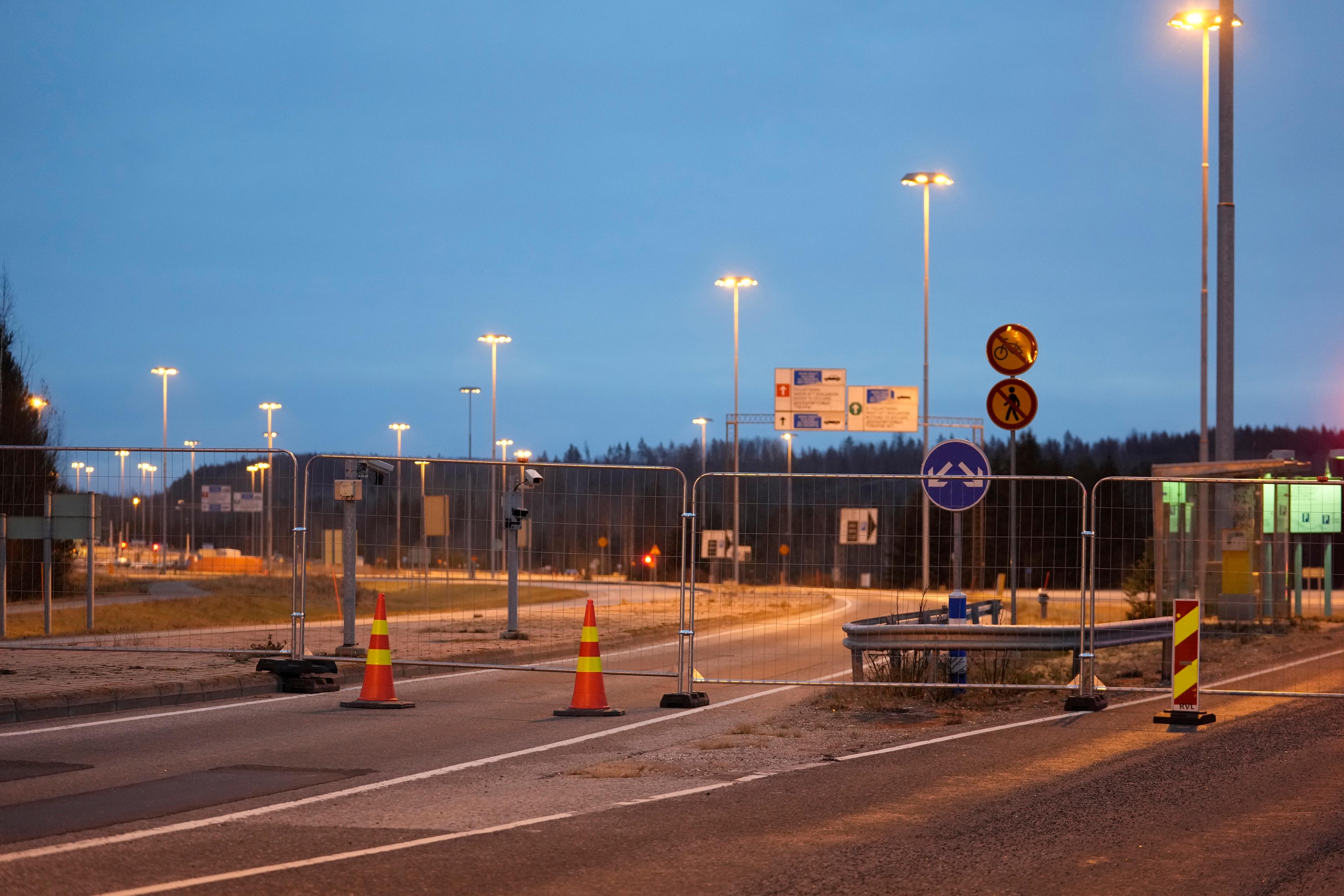 En stängd gränsövergång mellan Finland och Ryssland, här vid Villmanstrand. Arkivbild. Foto: Sergei Grits/AP/TT