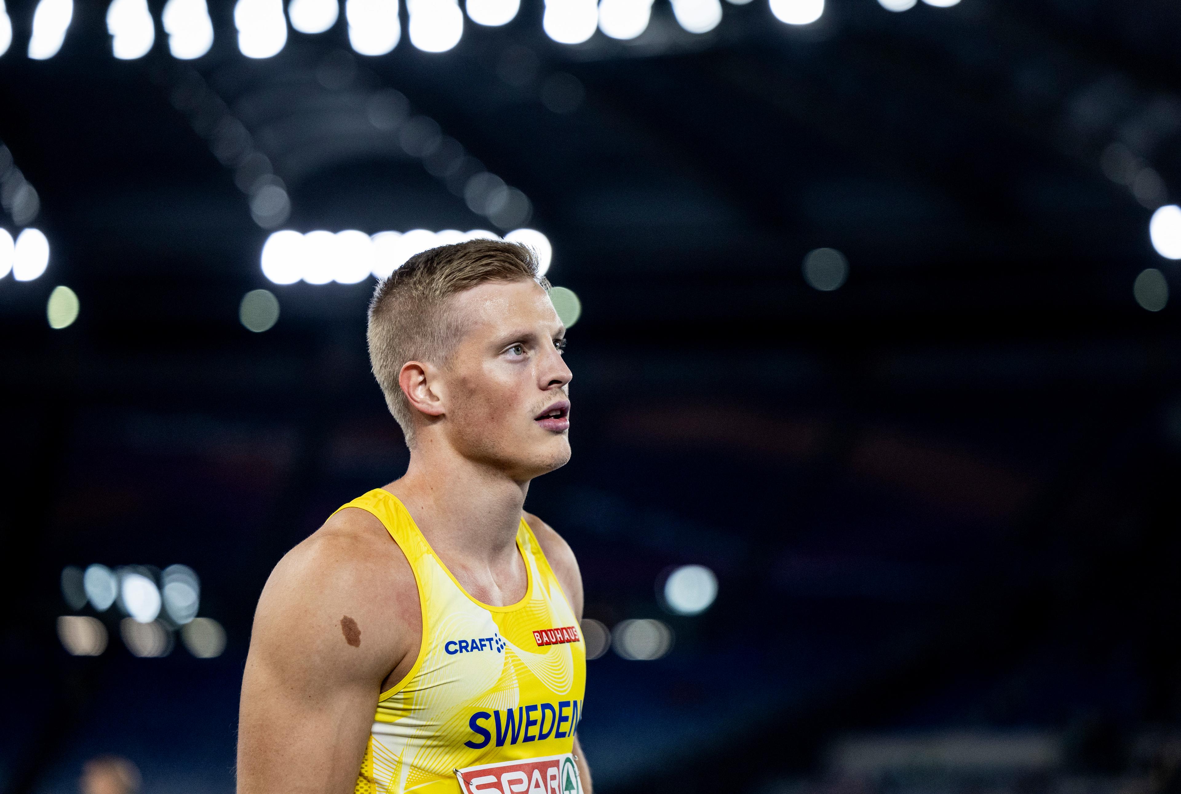 Henrik Larsson kom på fjärde plats herrarnas final på 100 meter under friidrotts-EM, nu är han uttagen till OS i Paris. Arkivbild. Foto: Christine Olsson/TT