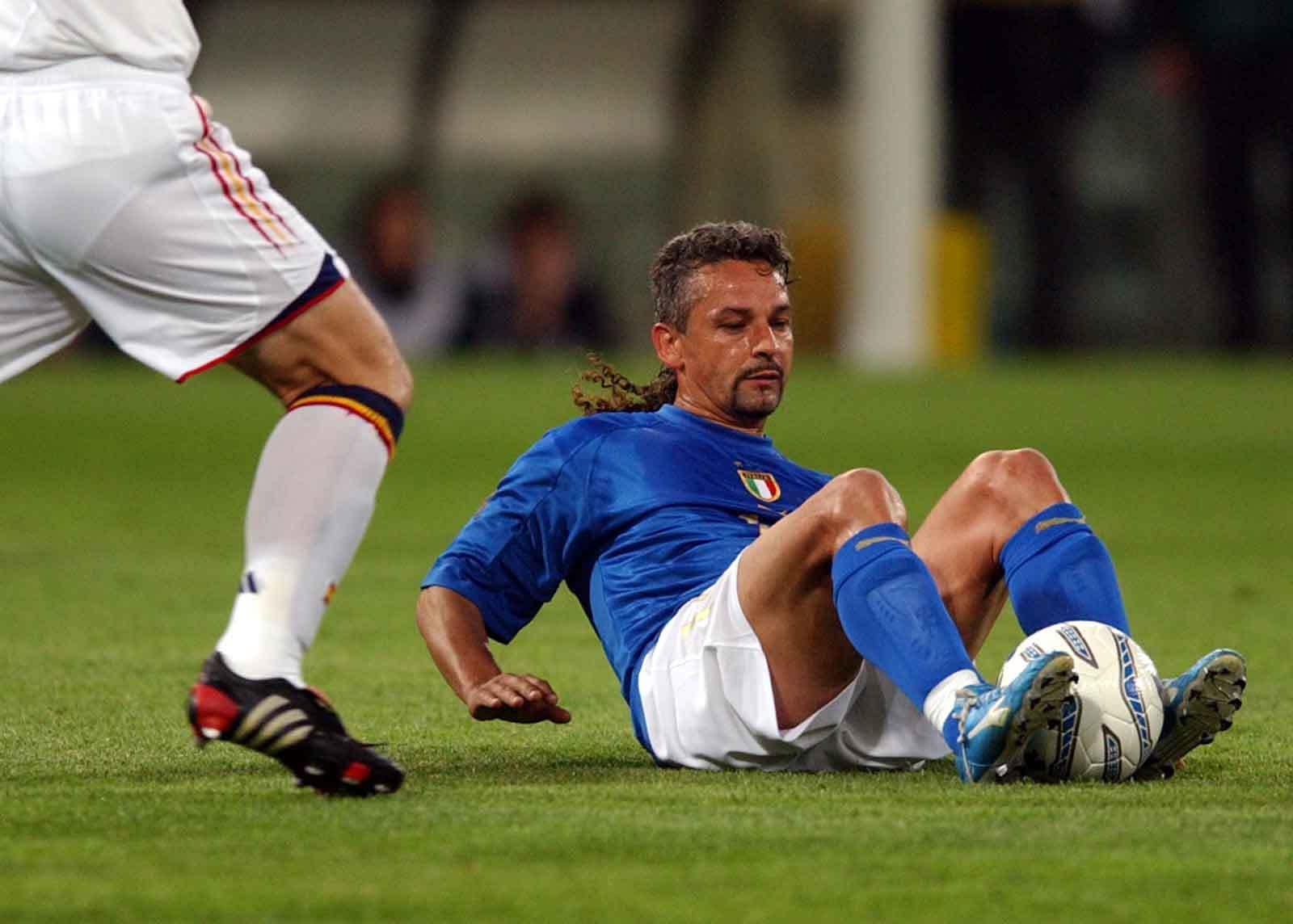 Roberto Baggio under en landskamp. Arkivbild. Foto: LUCA BRUNO/AP/TT