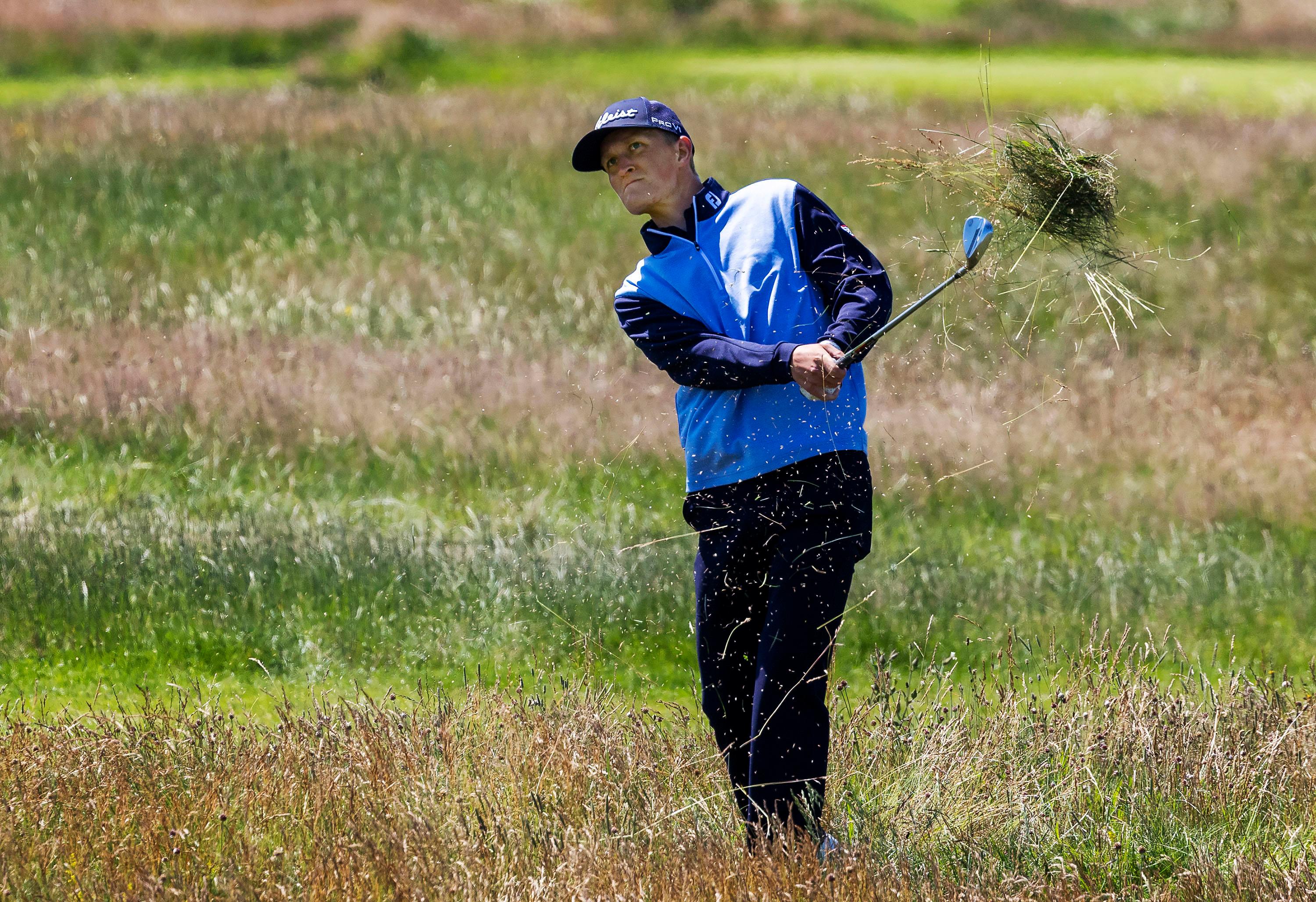 Marcus Kinhult spelar bra golf i Nederländerna. Arkivbild. Foto: Christer Höglund/TT