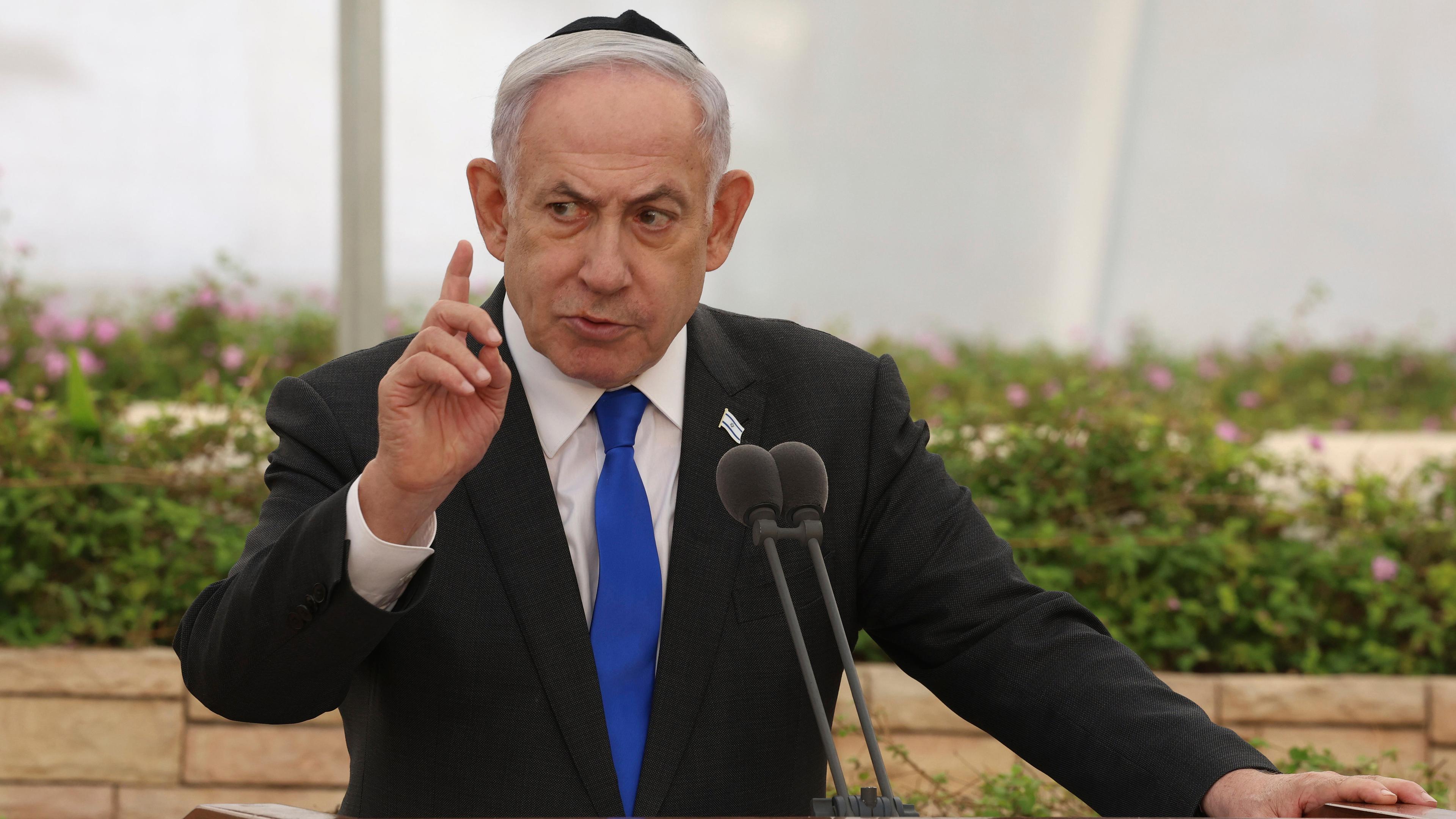 Israels premiärminister Benjamin Netanyahu under ett tal i Tel Aviv tidigare i juni. Foto: Shaul Golan/AP/TT