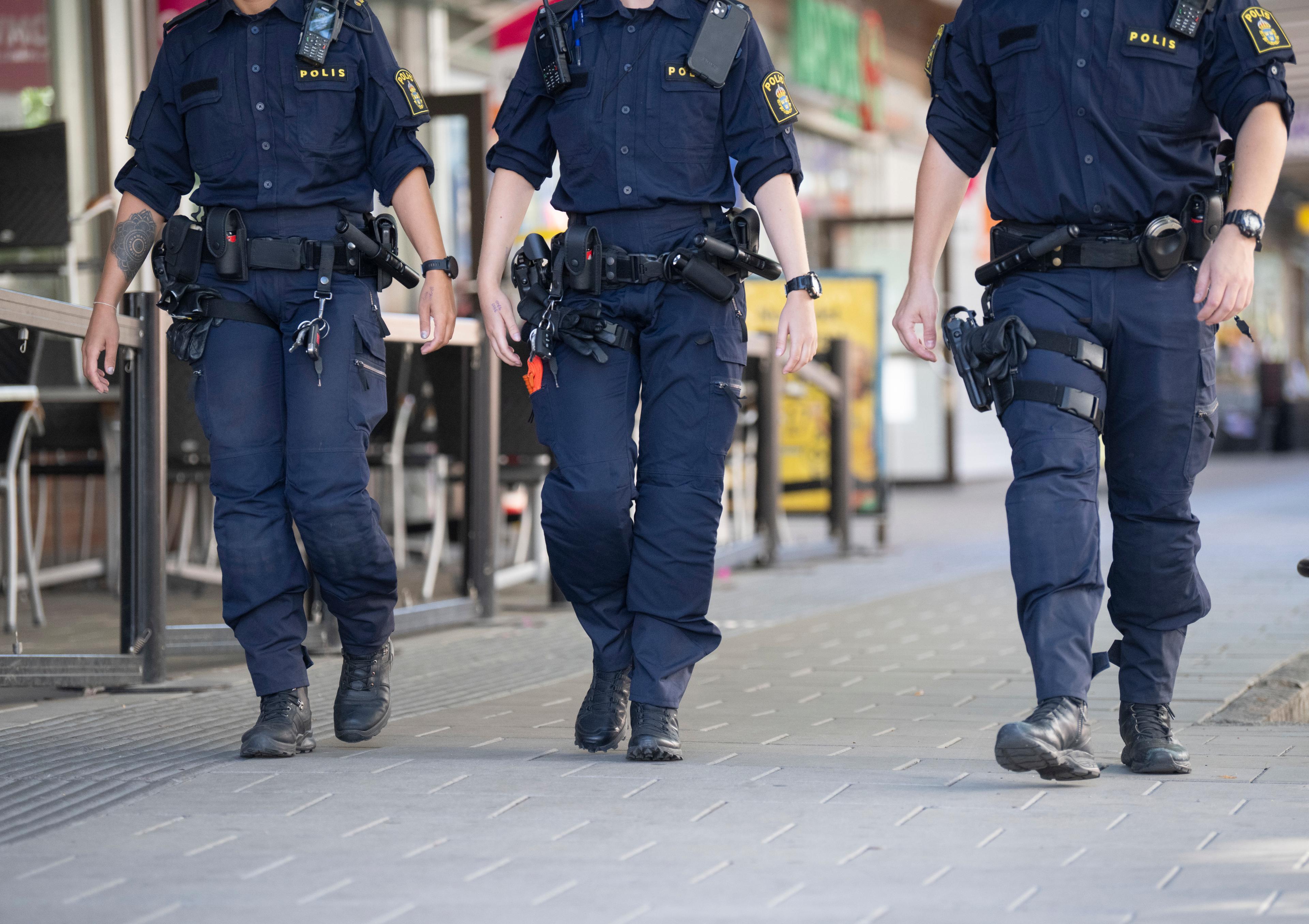 Poliser patrullerar. Arkivbild. Foto: Fredrik Sandberg/TT