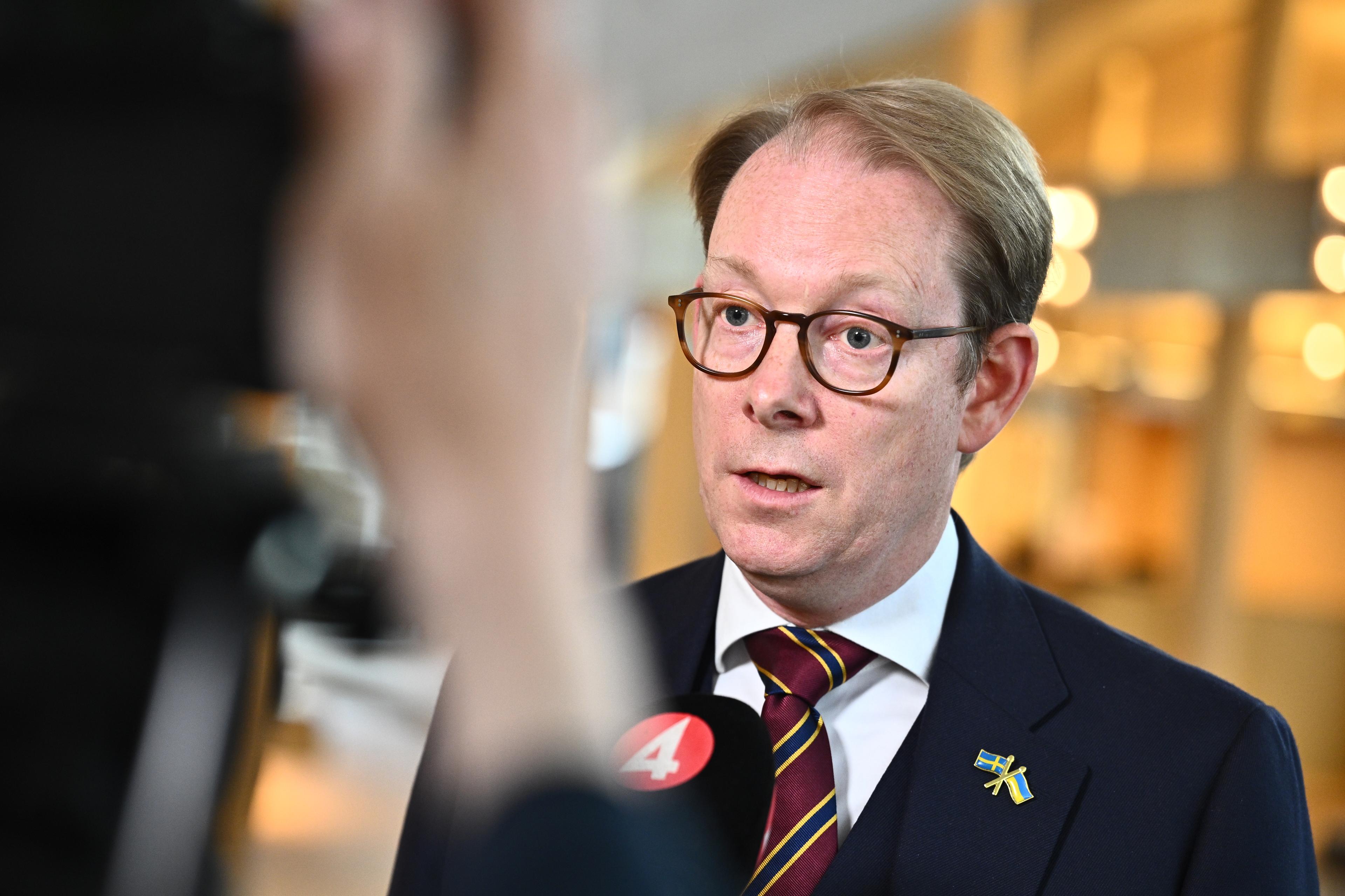 Utrikesminister Tobias Billström (M) har tidigare kallat upp Iraks toppdiplomat i Stockholm till UD för att protestera mot dödsdomarna. Arkivbild. Foto: Claudio Bresciani/TT