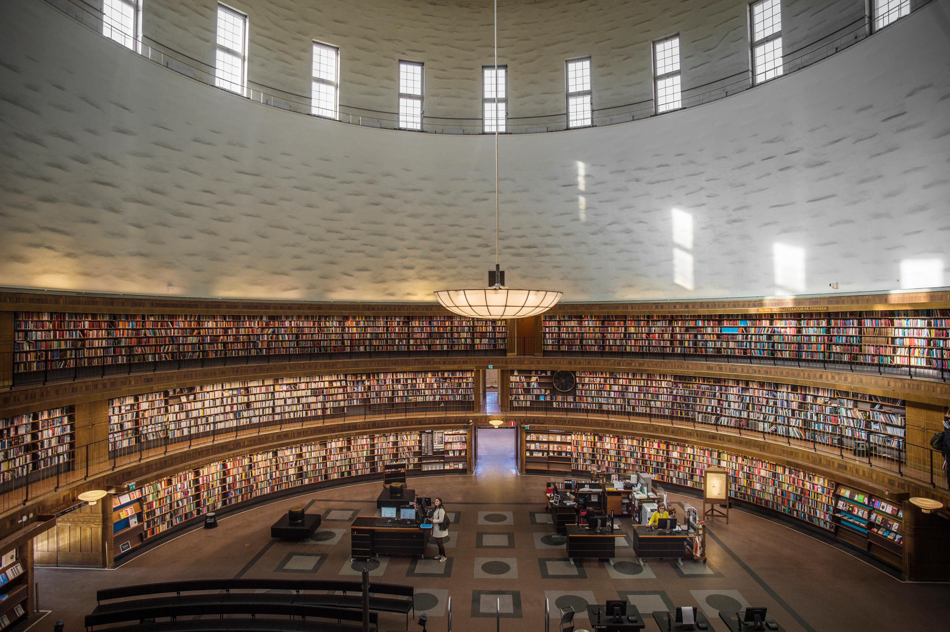 Stockholms stadsbibliotek vid Odenplan stängs nu i tre år på grund av renovering. Arkivbild. Foto: Staffan Löwstedt/SvD/TT