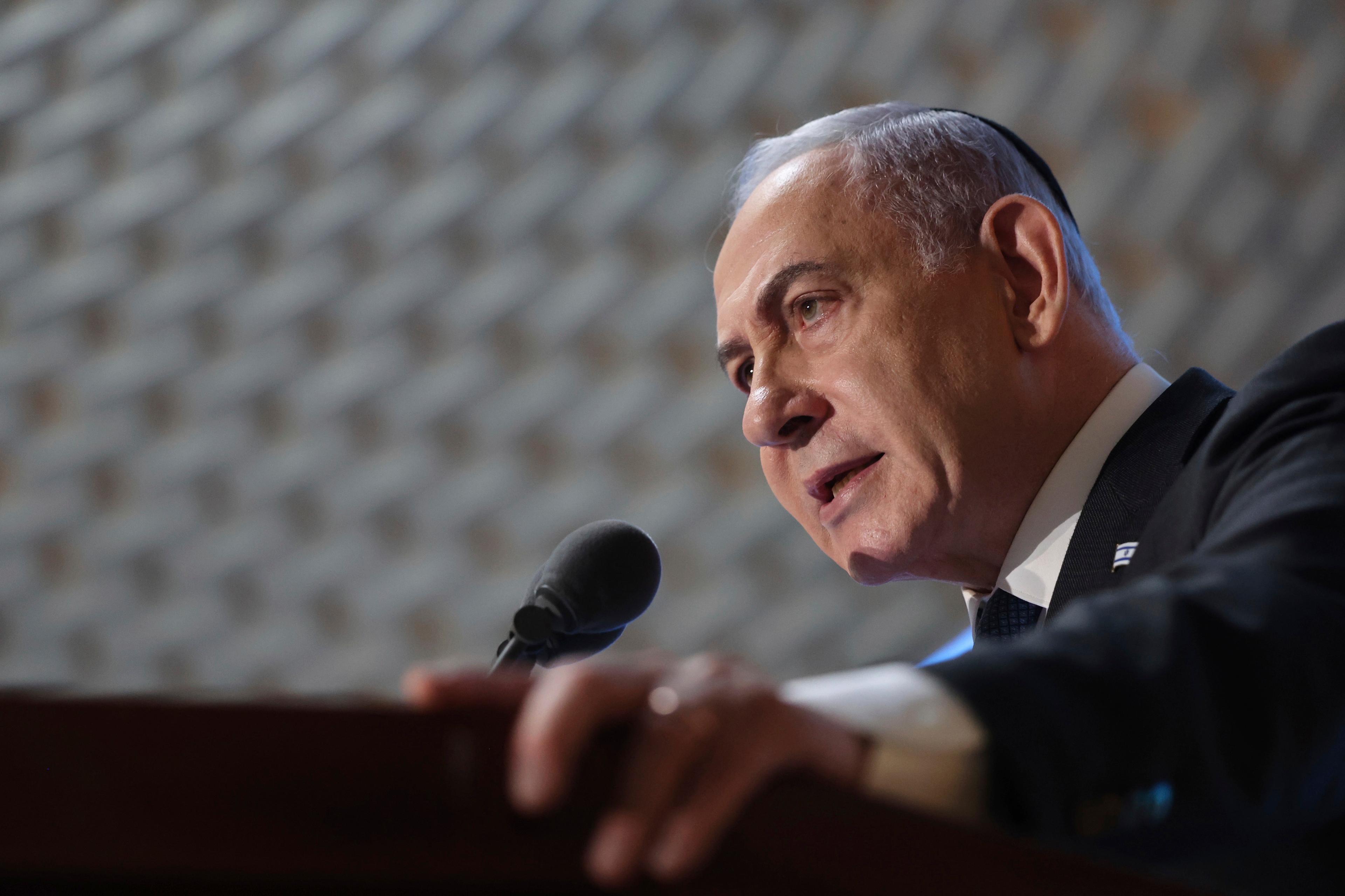 Israels premiärminister Benjamin Netanyahu ska hålla tal inför den amerikanska kongressen. Foto: Abir Sultan/AP/TT