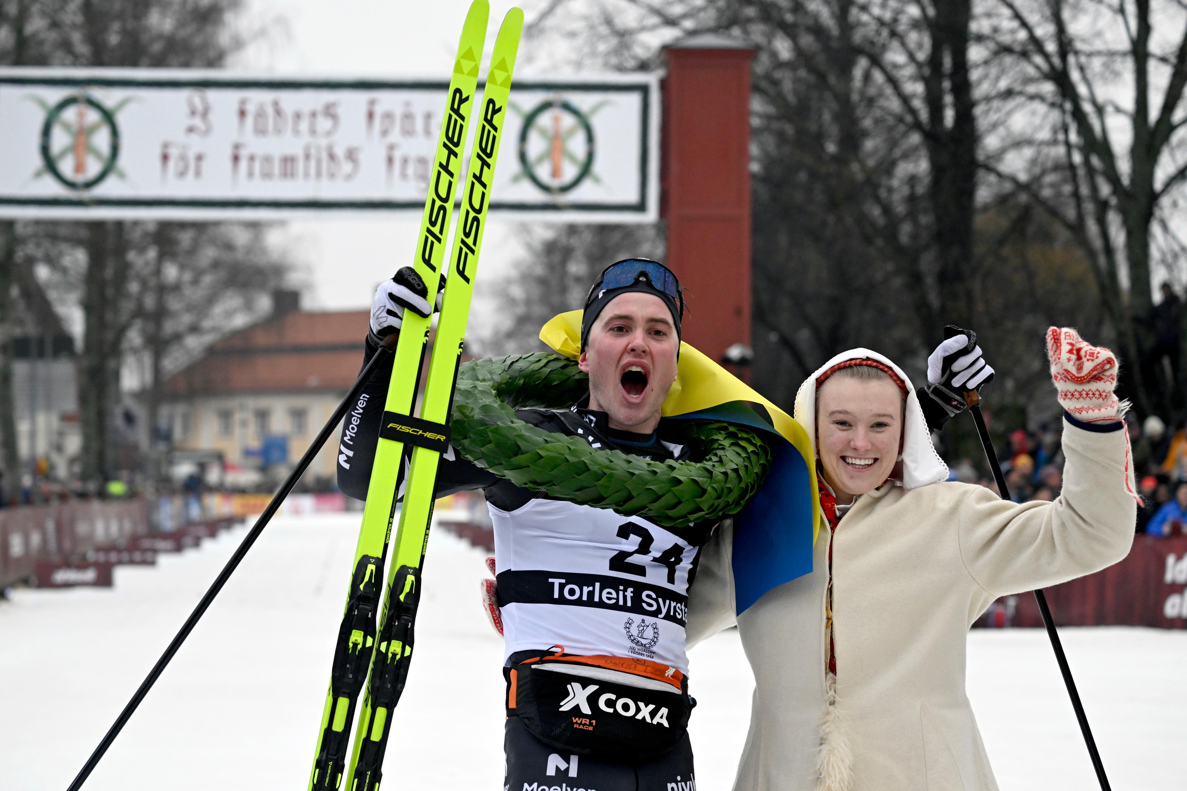 Två män åtalas efter att de sprungit in i Vasaloppsspåret framför den blivande vinnaren Torleif Syrstad. Arkivbild. Foto: Ulf Palm/TT