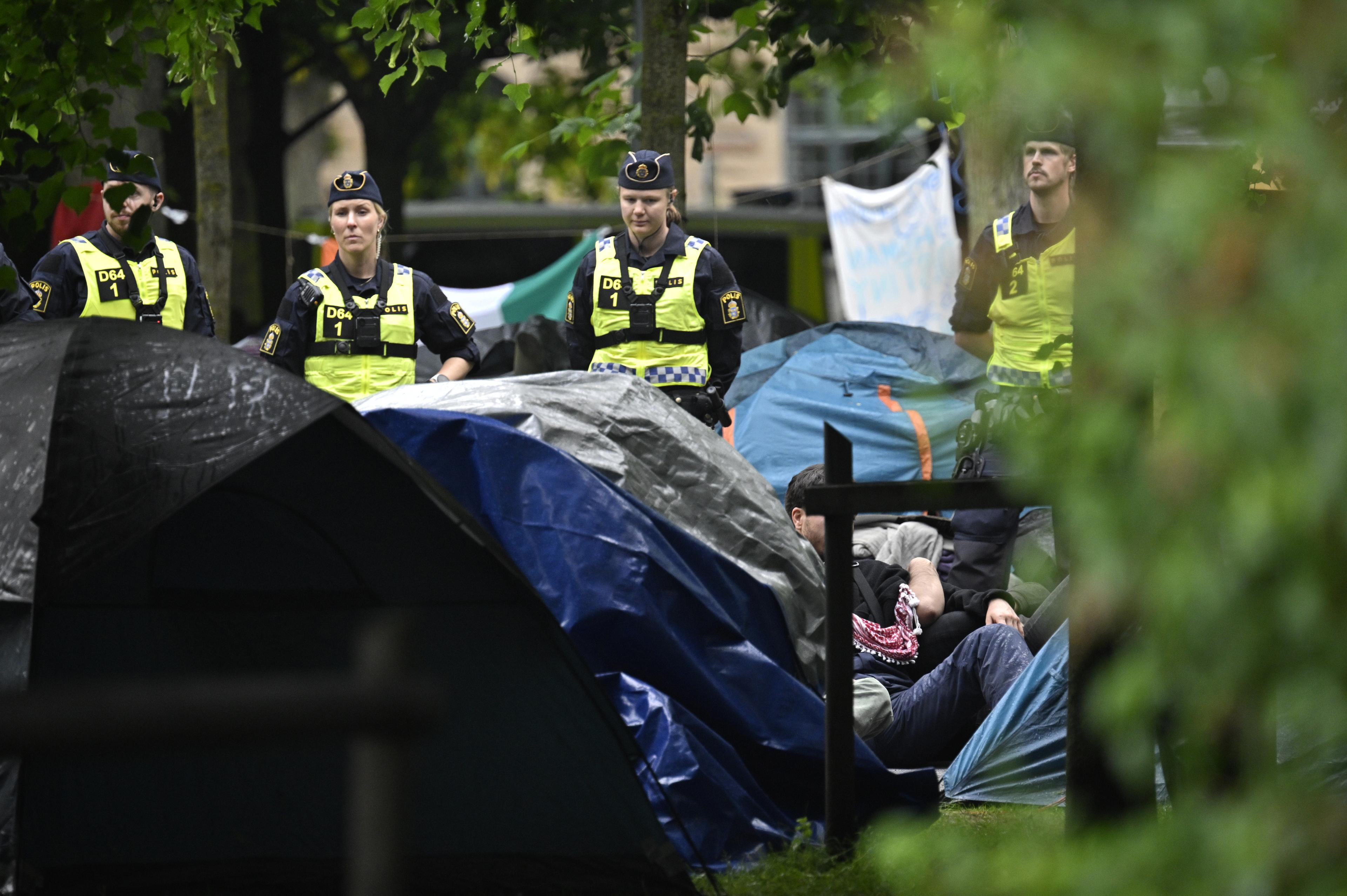 Nio personer åtalas misstänkta för brott i samband med en propalestinsk demonstration i Lund tidigare i år. Foto: Johan Nilsson/TT